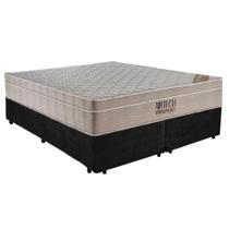 Cama Box Casal Suede Bipartido + Colchão Ortobom Airtech Molas Ensacadas 65x138x188