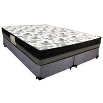 Cama Box Casal Suede Bipartido + Colchão Ortobom Iso Dupla Face 60x138x188 Cor:cinza Cama Box Casal Suede Bipartido + Colchão Ortobom Iso Dupla Face 60x138x188 Cor:cinza