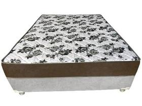 Cama Box Casal Suede Cinza + Colchão Casal Suede Marrom Orto Molas Bonnel 138x188x55 Cama Box Casal Suede Cinza + Colchão Casal Suede Marrom Orto Molas Bonnel 138x188x55