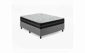 Cama Box Casal Suede Cinza + Colchão Top Line Mola Bonnel Beni 60x138x188