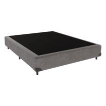 Cama Box Casal Suede Cinza