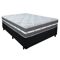 Cama Box Casal Suede + Colchão Anjos Black Graphite Molas Ensacadas 138x188x64cm Preto Cama Box Casal Suede + Colchão Anjos Black Graphite Molas Ensacadas 138x188x64cm Preto