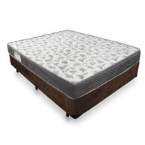 Cama Box Casal Suede + Colchão De Espuma D33 - Serene - 138cm Marrom