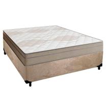 Cama Box Casal Suede + Colchão De Molas Ensacadas Portobel Ipanema - 138x188x65cm Bege Cama Box Casal Suede + Colchão De Molas Ensacadas Portobel Ipanema - 138x188x65cm Bege