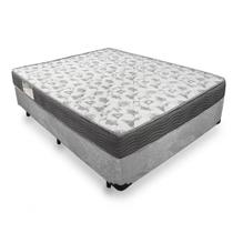 Cama Box Casal Suede + Colchão De Molas Ensacadas - SerenePrime - 138x188x58cm