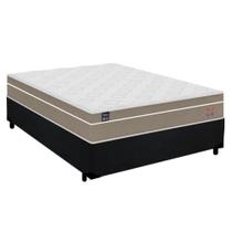 Cama Box Casal Suede + Colchão Lis Molas Ensacadas SuperPocket Plumatex 138cm Suporta Até 120 Kg Por Pessoa