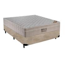 Cama Box Casal Suede + Colchão Molas Ensacadas AirTech SpringPocket Ortobom 65x138x188