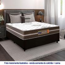 Cama Box Casal Suede + Colchão Molas Ensacadas Texas Colchões 138x188x64cm Preto