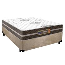 Cama Box Casal Suede + Colchão Molas Ensacadas Texas Prime Colchões 138cm - Suporta Até 120 Kg Por Pessoa Cama Box Casal Suede + Colchão Molas Ensacadas Texas Prime Colchões 138cm - Suporta Até 120 Kg Por Pessoa