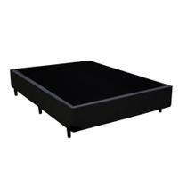 Cama Box Casal Suede King Design Preto 138x188x40