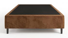 Cama Box Casal Suede Marrom 138x188x35 - Santo Box