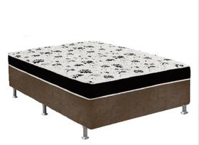 Cama Box Casal Suede Marrom + Colchão Casal Suede Preto Espuma 138x188x55 Cama Box Casal Suede Marrom + Colchão Casal Suede Preto Espuma 138x188x55