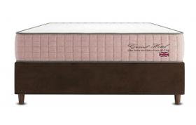 Cama Box Casal Suede Marrom + Colchão Grand Hotel Rose Molas Ensacadas - Comfort Prime Cama Box Casal Suede Marrom + Colchão Grand Hotel Rose Molas Ensacadas - Comfort Prime
