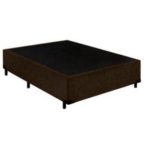Cama Box Casal Suede Mega Cama Marrom 138x188x42cm