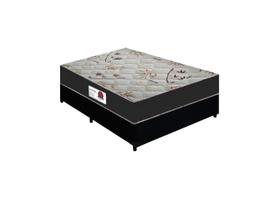 Cama Box Casal Suede Preto + Colchão Top Line Mola Bonnel Beni 60x138x188