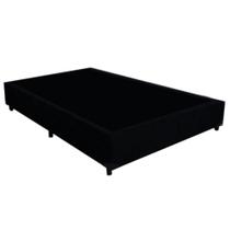 Cama Box Casal Suede Serene Preto 138x188x40