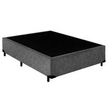 Cama Box Casal Suede SerenePrime Cinza 138x188x40