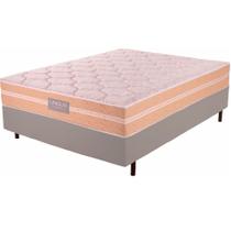 Cama Box Casal Unique Strong em molas ensacadas individualmente altura de 63 cm largura de 138 cm Bege
