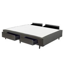 Cama Box CASAL Universal 4 Gavetas Cinza - Rajado138x188 - Cosmopolita