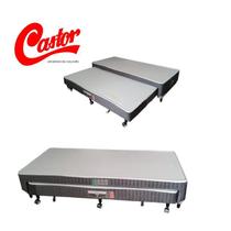 Cama Box Castor c/ Bicama Espuma Acoplada D28 Silver Star Cinza 88x188x40
