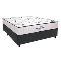 Cama Box Cinza + Colchão Casal High Foam Ortobom Cama Box Cinza + Colchão Casal High Foam Ortobom