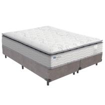 Cama Box Cinza E Colchão Amsterdã Molas Ensacadas Queen Probel Cama Box Cinza E Colchão Amsterdã Molas Ensacadas Queen Probel