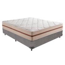 Cama Box Cinza e Colchão Casal Classic Anjos