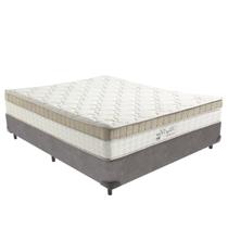 Cama Box Cinza e Colchão Casal King Best Anjos