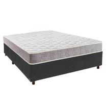 Cama + Box Cinza e Colchão D23 Casal