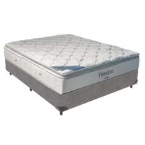 Cama Box Cinza e Colchão Freedom Molas Ensacadas Casal Ortobom Cama Box Cinza e Colchão Freedom Molas Ensacadas Casal Ortobom