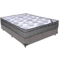 Cama Box Cinza e Colchão ISO Superpocket Molas Ensacadas Viúvo Ortobom