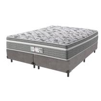 Cama Box Cinza e Colchão Queen Evolution Molas Ensacadas Probel Cama Box Cinza e Colchão Queen Evolution Molas Ensacadas Probel