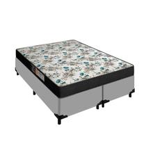 Cama Box Cinza Queen Colchão 20 de Altura Veneza Portobel