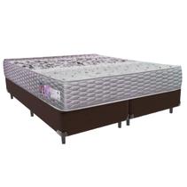 Cama Box Coala Casal Bip. Marrom Suede Toraflex 52x138x188