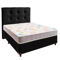 Cama Box + Colchão Casal D20 D20 Inducol + Cabeceira Estofada