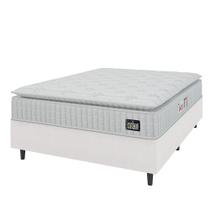 Cama Box Colchão Casal Espuma D45 Lazio Pillow Top 138x188x67cm Branco Linho Hellen - Suporta até 120kg por Pessoa Cama Box Colchão Casal Espuma D45 Lazio Pillow Top 138x188x67cm Branco Linho Hellen - Suporta até 120kg por Pessoa