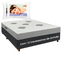 Cama Box + Colchão Casal ISO100 Confort Premium + 2 Travesseiros Ortobom Cama Box + Colchão Casal ISO100 Confort Premium + 2 Travesseiros Ortobom