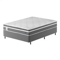Cama Box Colchão Casal Molas Ensacadas Euro In Up 138x188x64cm Cinza / Branco Probel Cinza / Branco
