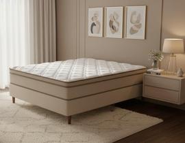 Cama Box + Colchão Castor Casal Innovation One Face Tecnopedic 138x188x54cm