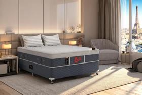 Cama Box + Colchão Castor Casal Plush Light Stress One Face Pocket 138x188x61cm