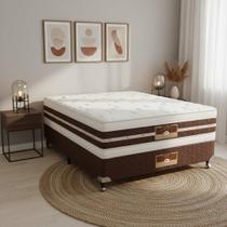 Cama Box + Colchão Castor Casal Silver Star Air Double Face Hibrido 138x188x61cm