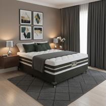 Cama Box + Colchão Castor Casal Silver Star Air Double Face Tenopedic 138x188x61cm