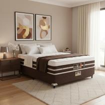 Cama Box + Colchão Castor Casal Silver Star Air One Face Hibrido 138x188x59cm