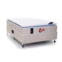 Cama Box + Colchão Castor Casal Super Luxo Vitagel One Face Pocket 138x188x56cm