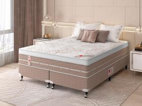 Cama Box + Colchão Castor Com Massageador Queen Niponpedic One Face Tecnopedic 158x198x59cm
