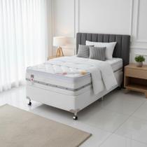 Cama Box + Colchão Castor Com Massageador Solteiro Niponpedic One Face Pocket 88x188x60cm