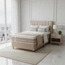 Cama Box + Colchão Castor Com Massageador Solteiro Niponpedic One Face Tecnopedic 88x188x59cm