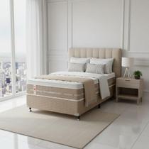 Cama Box + Colchão Castor Com Massageador Solteiro Niponpedic One Face Tecnopedic 88x188x59cm