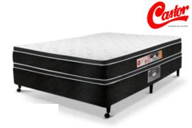 Cama Box + Colchão Castor ESPUMA Black & White D33 AIR Double Face