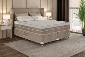 Cama Box + Colchão Castor King Premium One Face Tecnopedic 180x200x57cm